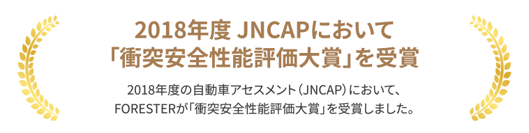 2018年度 JNCAPにおいて「衝突安全性能評価大賞」を受賞